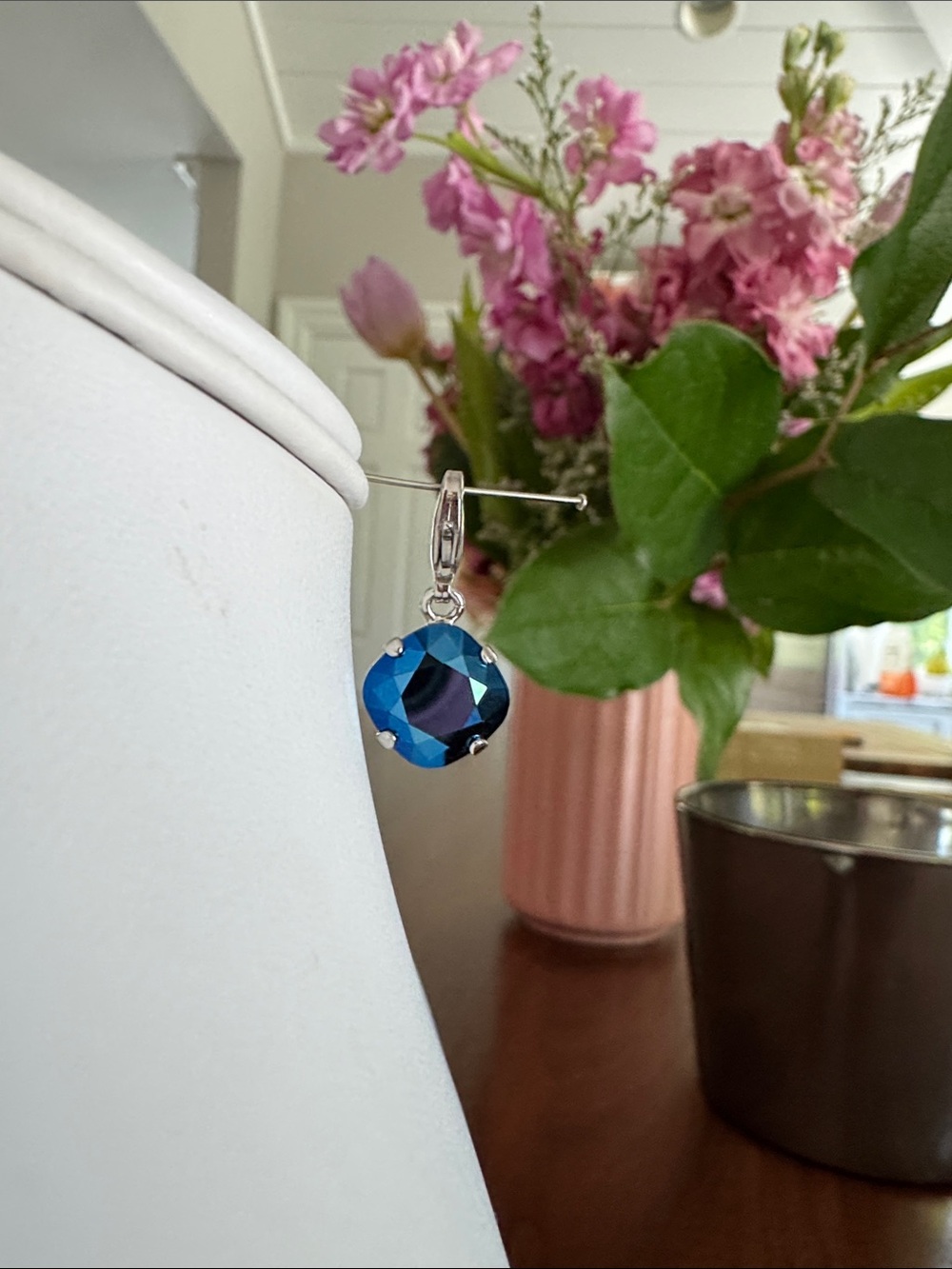 Sabika Blue Crystal Drop Necklace Pendant